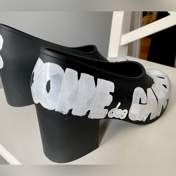 Comme des Garçons + Melissa Logo Matte PVC Heels. Size 8. NWOT. Never worn. - Picture 5 of 10
